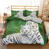 3D Tiger Bedding Set King Queen Full Twin Size Brown Animal Duvet Cover Jungle Wildlife Comforter Cover Polyester Quilt Cover