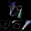Fishing Tackle Tied Up Saltwater Octopus Bait Long Tail  Squid Skirt Feather Lure String Hook