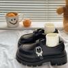 Japanese College Style Round Head Heightening Love Jk Single Shoes British Black Retro Platform Leather Shoes 2024 Spring and Autumn New Models