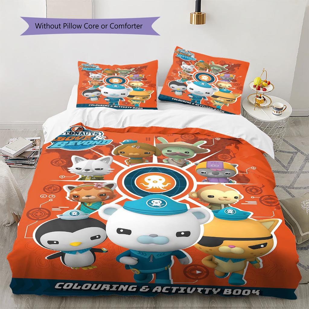 Octonauts Heroes Bedding Quilt Set Quilt Cover Pillowcase Home Decoration Birthday Gift (1 * duvet cover + 2 * pillowcase, without core)