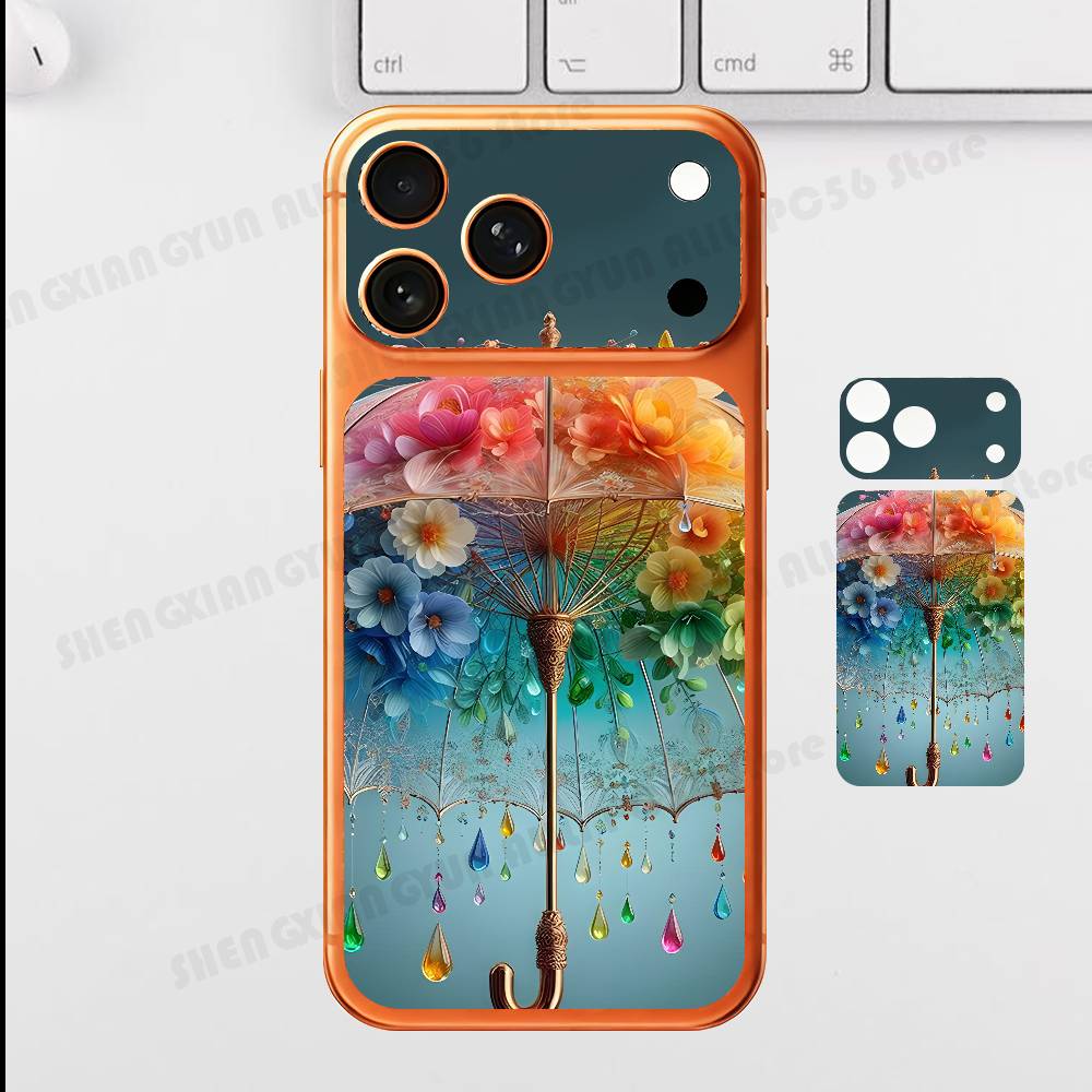 Rainbow Umbrella For IPhone 17 Pro ProMax Full Back Cover Decal Wrap Skin Rear Protective Sticker Film