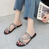 Мода 2024 Сексуальные женские сандалии Модные стразы Женские шлепанцы Уличные пляжные шлепанцы Удобные сандалии на плоской подошве для женщин Большой размер