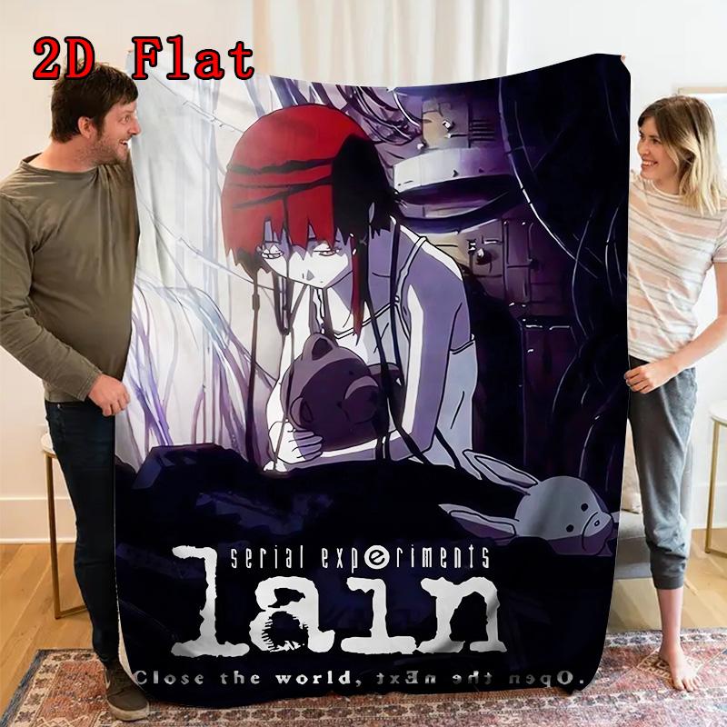 Lain 2D Flat Pattern Flannel Blanket High quality All Seasons Warmth and Comfort Perfect for Christmas Gifts.SMT0917487