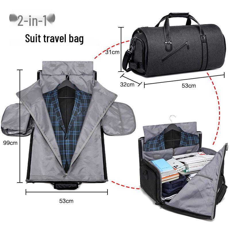 Складная дорожная сумка для бизнеса: Большая вместимость, Разделение влажного/сухого, Крепление на ручку багажа