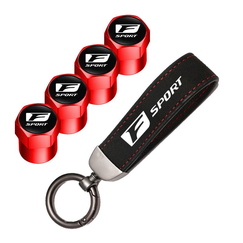 BJYL6 Interior Stickers Car Tire Wheel Valve Caps Cover Suede Car Key Chain Ring Keychain For Lexus RX330 IS250 Ct200h ES300h RX350 IS