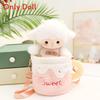 Cup Cute Cartoon Design Sheep Plush Toy Doll Children Crossbody Bag For Gift