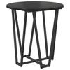2-Piece round side table set, wooden coffee tables with metal frames, living room decoration table set