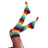 Women's 3 Ribbon Detail Cotton Black Laptop Socks Garter Height Black Tall Socks