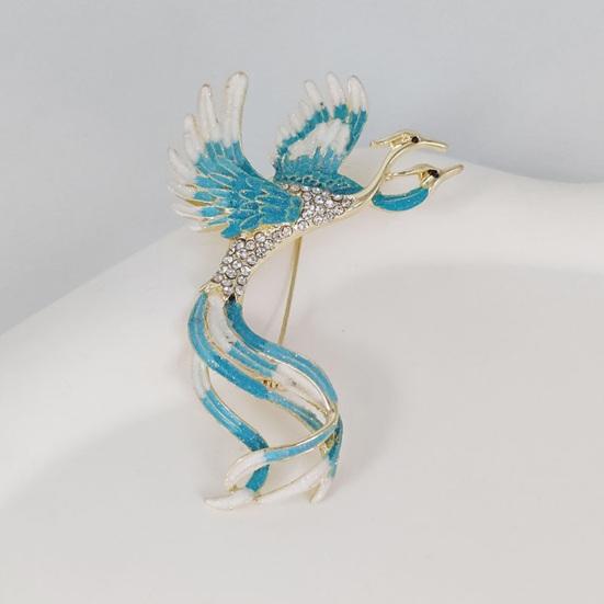 Женская брошь в форме Феникса в стиле ретро, ​​противоскользящая эмалированная сумка со стразами в китайском стиле, пальто, воротник, шляпа