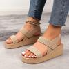 New Minimalist Slingback Wedge Sandals Outdoor Summer Lightweight Slides Solid Color Thick Bottom Ladies Shoes Female Sandals