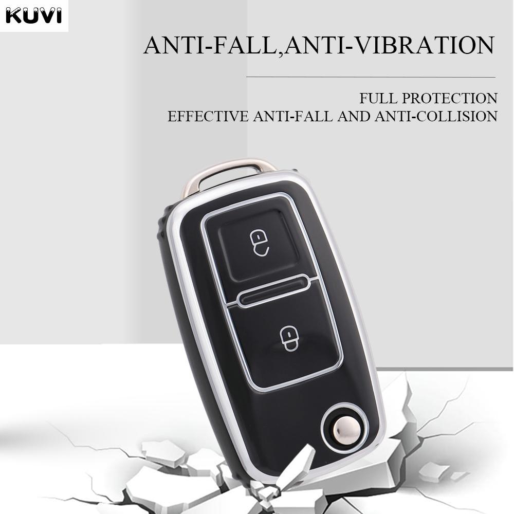 2 Кнопки ТПУ Чехол-Оболочка Для Ключа Автомобиля Для Vw Volkswagen Amarok Polo Golf 4 5 6 Mk4 Bora Jetta Altea Alhambra Passat B5 B6 B7