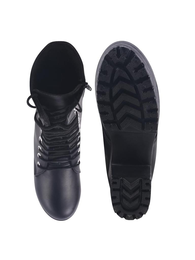 Shoetopia Женские короткие ботильоны на массивном каблуке с нескользящей подошвой, удобные модные ботильоны на щиколотку | Мягкая амортизирующая подошва | Для повседневной носки, вечеринок и зимы