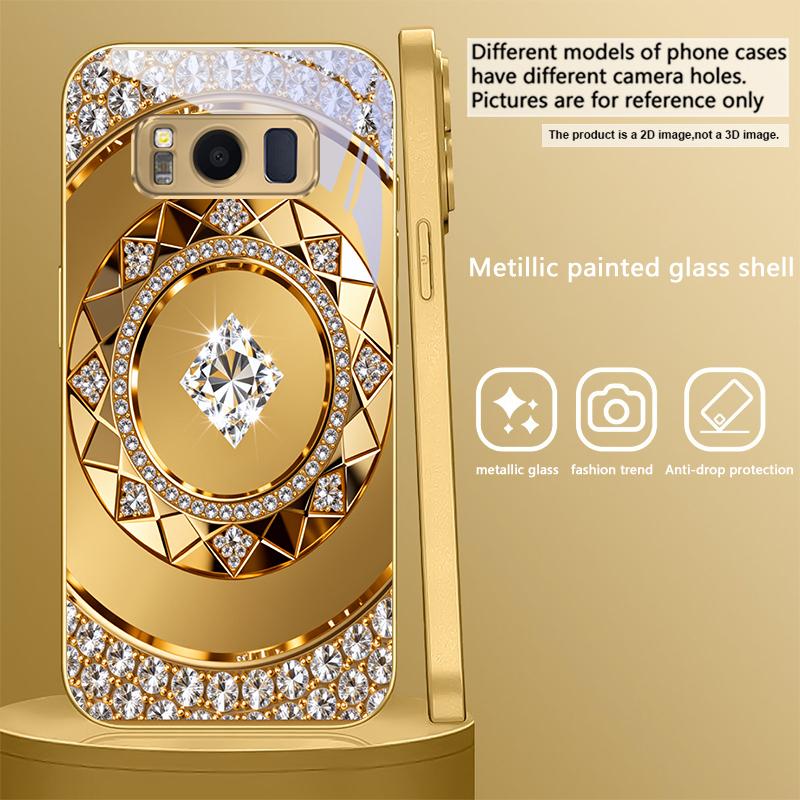 Изысканное ювелирное искусство Для Samsung Galaxy S26 S20 FE S21 S22 S23 Plus S24 Ultra S25Ultra S21+ S22Plus Золотой стеклянный чехол для телефона