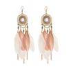 Boho Ethnic Feather Dangle Earrings For Women Classic Long Tassel Drop Ear Jewelry Ladies Beach Vacation Accessories