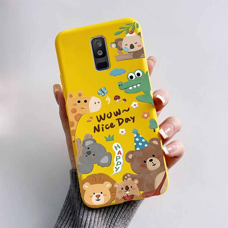 Чехол для Samsung A6 2018 Чехол A 6 A600F Мультяшный Кот Лиса Мягкий Силикон ТПУ Чехол для Телефона для Samsung Galaxy A6 Plus 2018 A605F Чехол