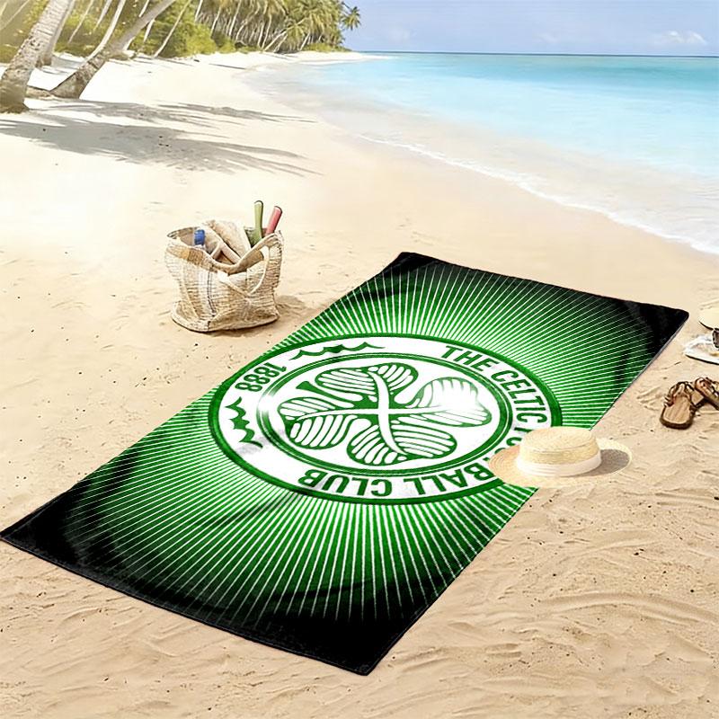 Celtic Football Team Logo Print Beach Towel, Large Soft Quick Dry Towel for Beach Camping Swimming