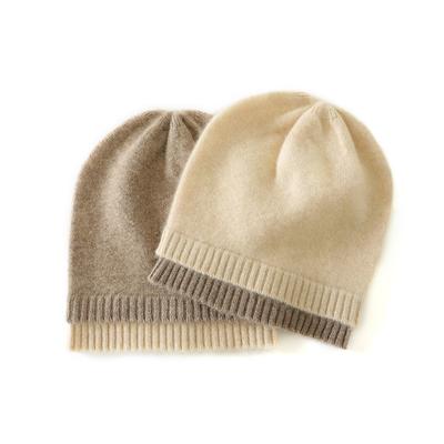 Кашемировая осенне-зимняя новая унисекс шапка-бини с цветными блоками, повседневная, универсальная, теплая, с защитой ушей, куполообразная вязаная шапка