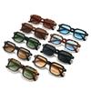 Retro Polygonal Frame Sun Glasses Striped Temples Driving Shades  for Women & Men