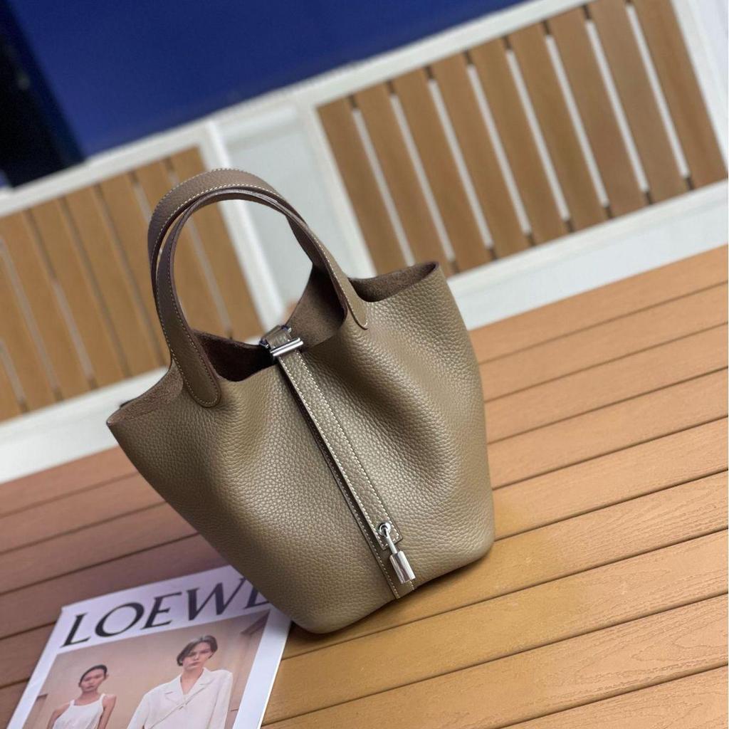 Сумка-корзина для овощей из натуральной кожи класса люкс TC — стильная, универсальная и вместительная сумка-ведро