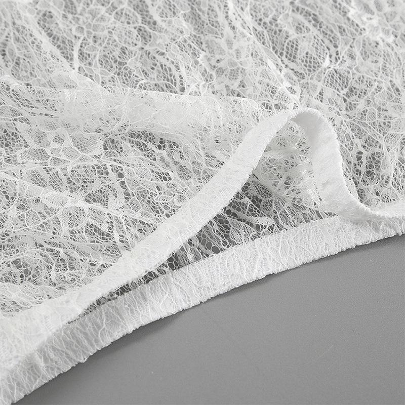 Юбка из кружевного жаккарда, прозрачная, женская, летняя, новая, с высокой талией, сексуальная, повседневная, длинная, юбка 2025 года, уличная мода, белая макси-юбка