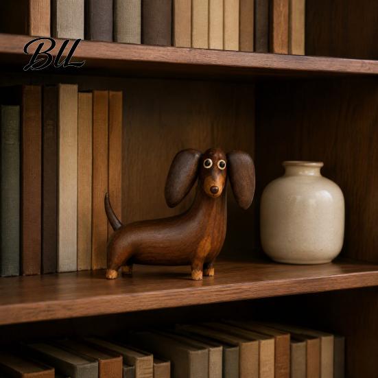 Living Room Bookshelf Decorations Retro Dachshund Dog Figurine, Cute Puppy Statue, Minimalist Desktop Ornament, Home Ornaments Decorative Tabletop