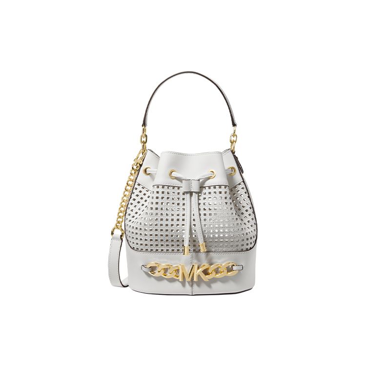 Michael Kors Mk Devon Вырезанная кожаная сумка через плечо Средняя Женские сумки Белый 30T2GDVS2L-085