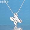 925 Sterling Silver Butterfly AAA Zircon Pendant Necklace Fashion Wedding Jewelry