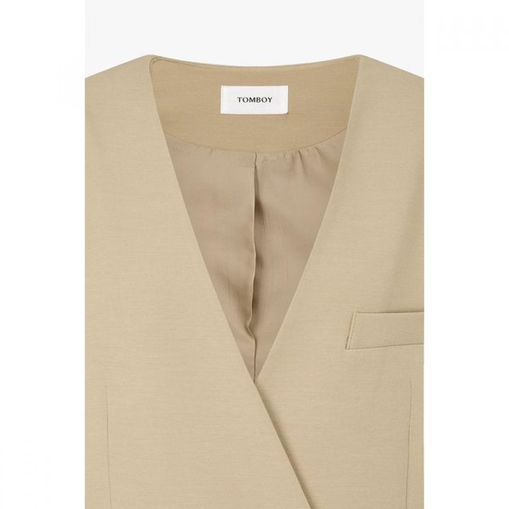 Studio Tomboy No Collar V Neck One Button Jacket 9106112102ar