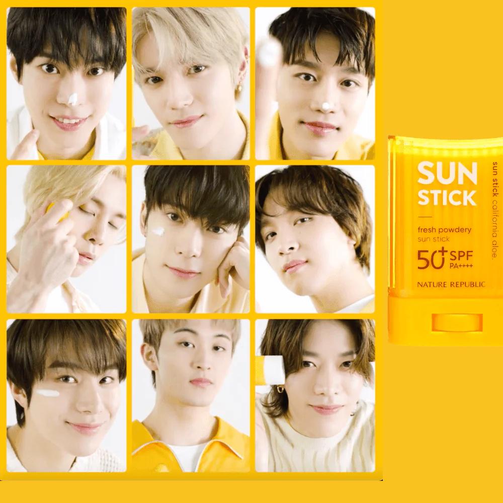 Nature Republic California Aloe Fresh Пудровый солнцезащитный стик SPF50+PA++++