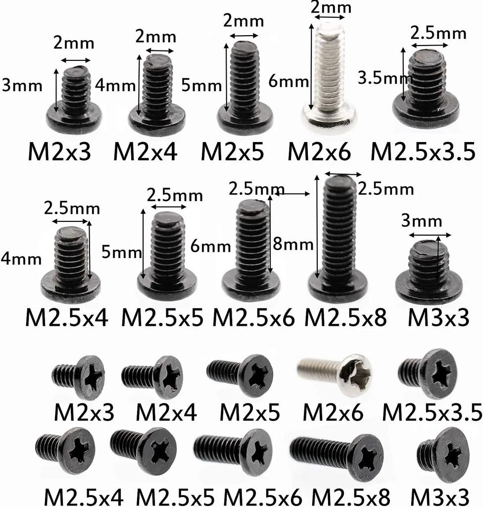 M2 M2.5 M3 Набор винтов, набор винтов для ремонта ноутбука, компьютера, электроники, IBM, HP, Dell, Lenovo, Samsung, Sony, Toshiba, Gateway, Acer