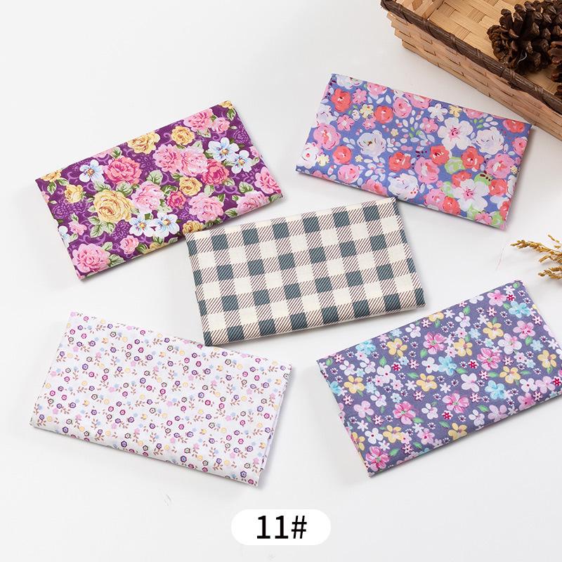 5pcs / Lot Printed Patchwork Cotton Fabric Doll Handmade Accessories Floral Fabrics for DIY