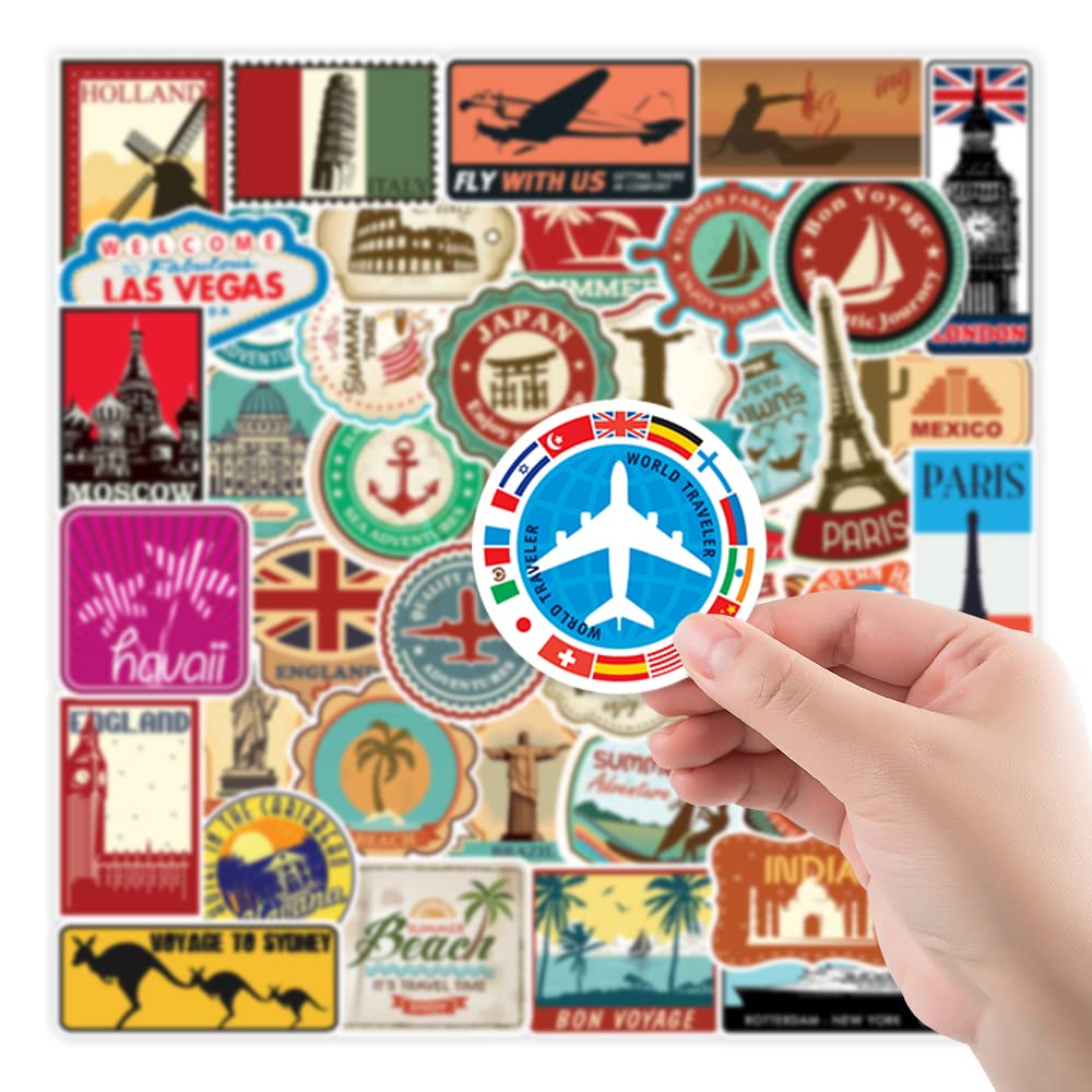 Travel City Sticker 100 Travel Waterproof Travel City Sticker Brand Sticker Suitable for Set, Sheets, Stickers, Pack, Suitcase, Cars, Motorcycles,