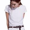 Летняя женская мода для Европы и США, женская однотонная футболка с короткими рукавами