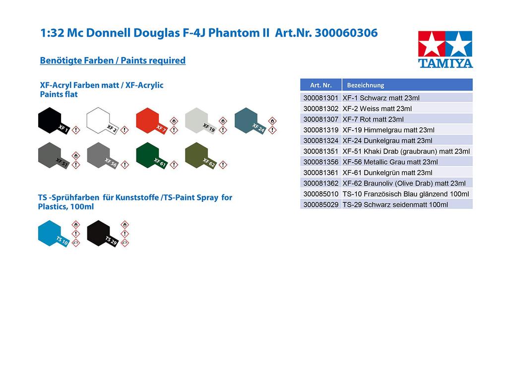 Tamiya Aircraft Series US Navy McDonnell Douglas Phantom II Пластиковая модель 60306 1/32 № 06 F-4J