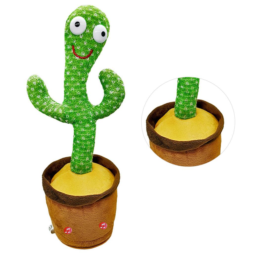 12.6in Cactus Toy Plush Wriggle Plant Singing Dancing Mimicking Electric Cactus Voice Recorder