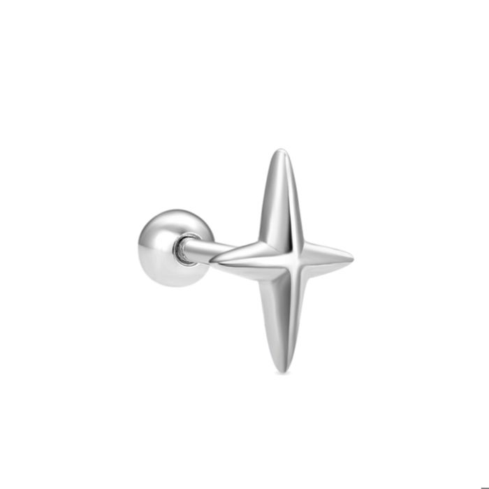 Boucle d'oreille - LUXENTER - GRABADO - Argent sterling 925 - Finition rhodium - Améthyste