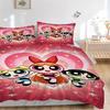 Powerpuff Girls Adventure Print 3Pcs Bedding Setduvet Cover With 2 Bedropillowcase Home Birthday Gift