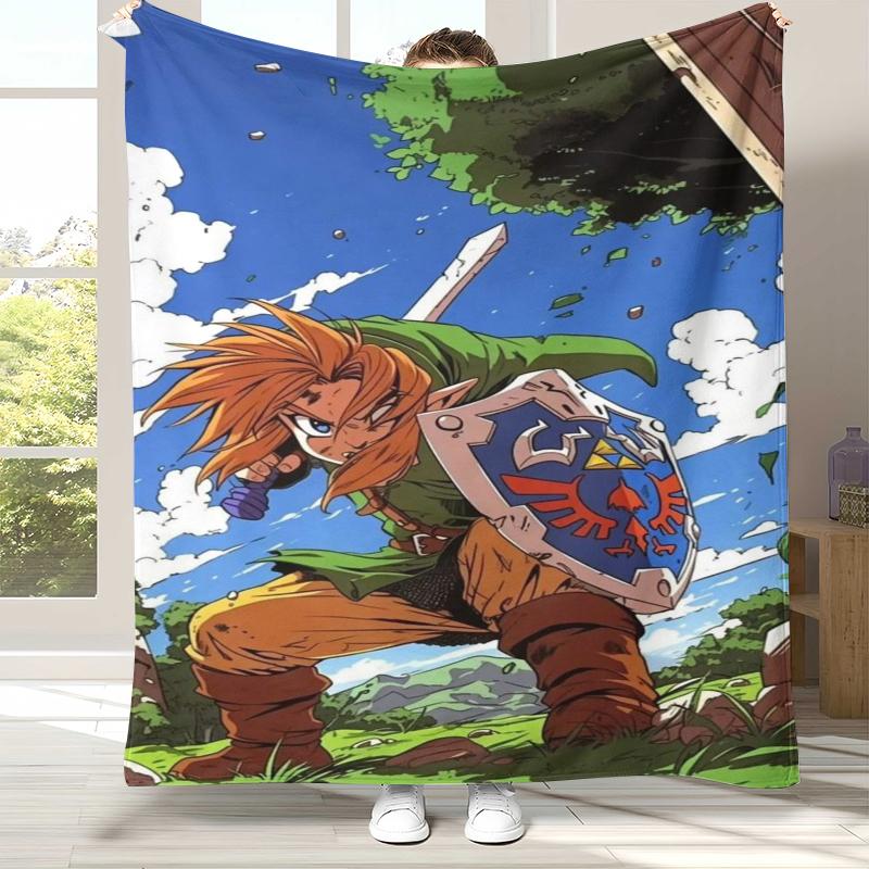 Ретро Z-Zelda Мультяшный Линк Игры Фланелевое Одеяло, Ультра Мягкий Теплый Плюшевый Плед для Дома Спальни Кровати Дивана Походного Пикника Ребенка