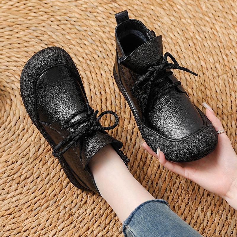 Высококачественные женские ботинки из натуральной кожи женские водонепроницаемые ботинки модные женские ботинки на шнуровке на платформе коричневые ботинки