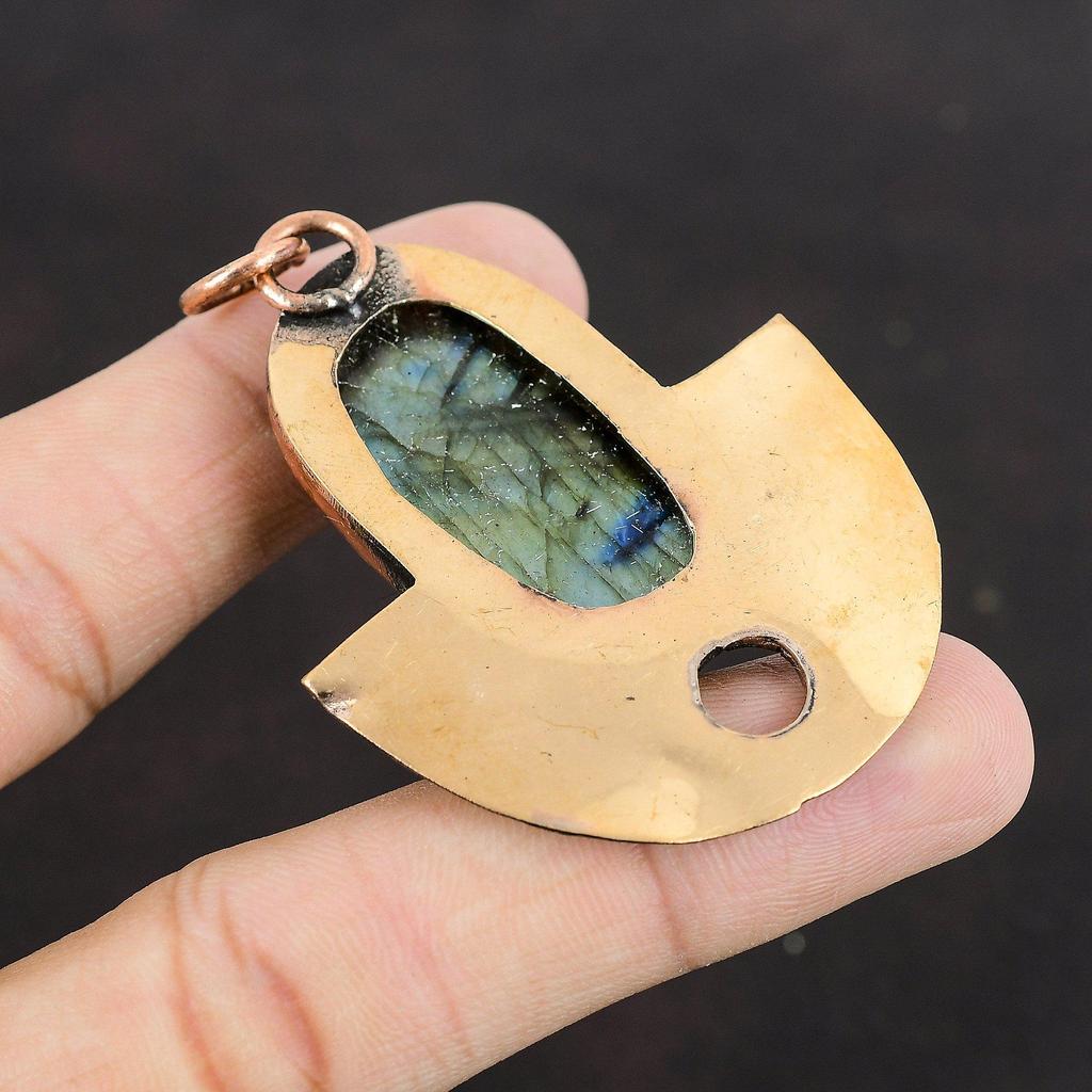 Кулон из лабрадорита, медный кулон, очень красивый кулон из драгоценного камня, подвески ручной работы, потрясающие медные украшения, уникальный кулон, специальный женский подарок