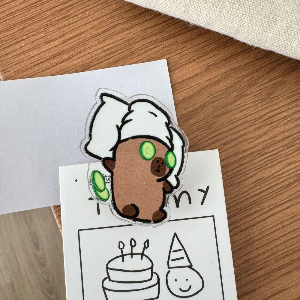 Акриловый зажим Capybara PP, мультяшный акриловый зажим, милый тестовый зажим для бумаги, студент