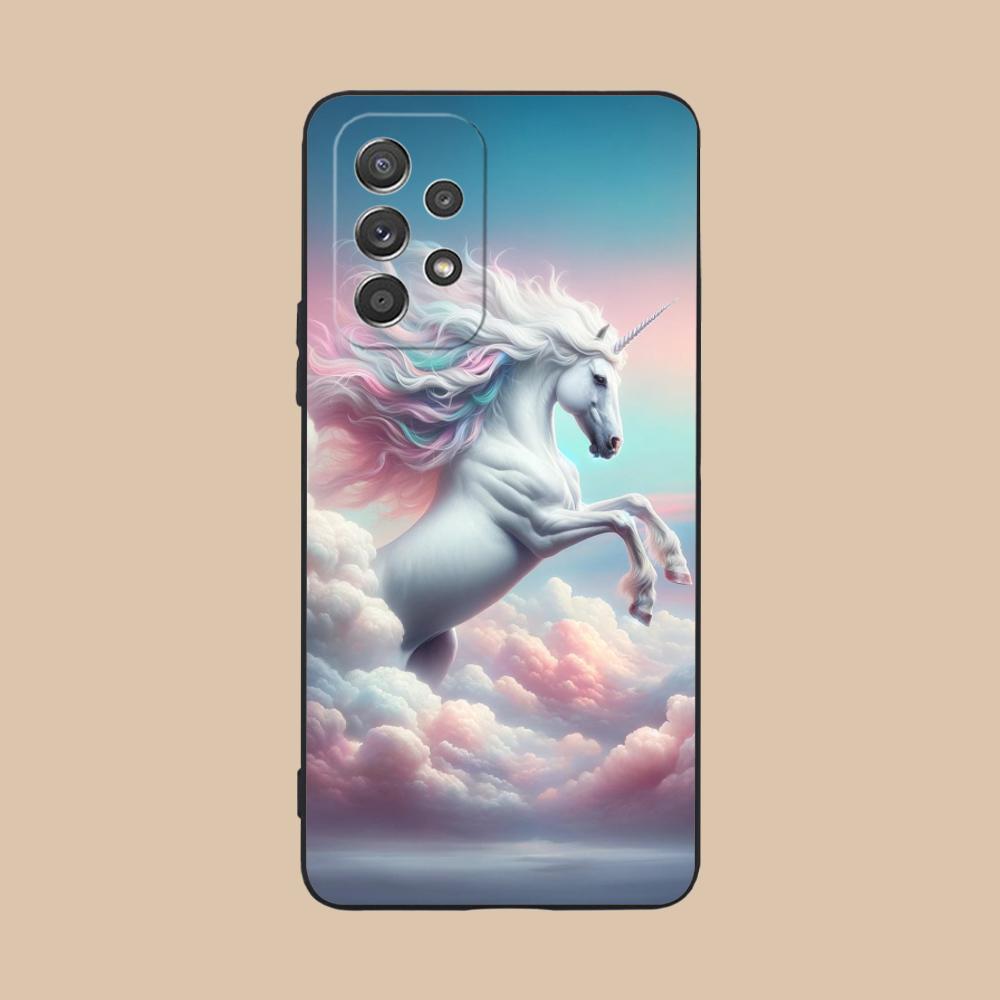 Фантазийный чехол для мобильного телефона с единорогом для Samsung Galaxy M55 54 42 35 34 33 32 23 22 15 14 13 12 F55 5G Цветная крышка Роскошный Красивый