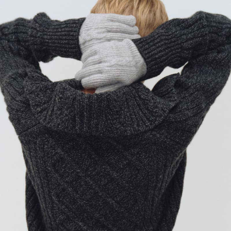 MOHAN TFW ШЕРСТЯНЫЕ ПЕРЧАТКИ С КАБЕЛЬНЫМ УЗОРОМ_3 ЦВЕТА