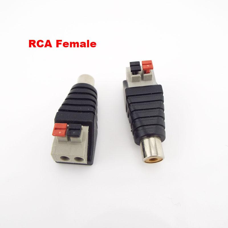 Штекер постоянного тока A/V кабель для аудио RCA штекер женский M/F разъем адаптера Jack Quick Plug динамик провод пресс-клемма для видеонаблюдения