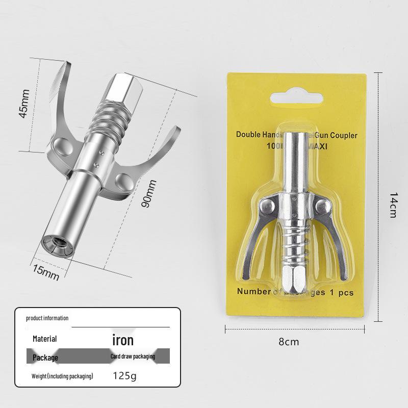 Насадка для шприца для смазки высокого давления с фиксирующими плоскогубцами и самоблокирующейся плоской головкой