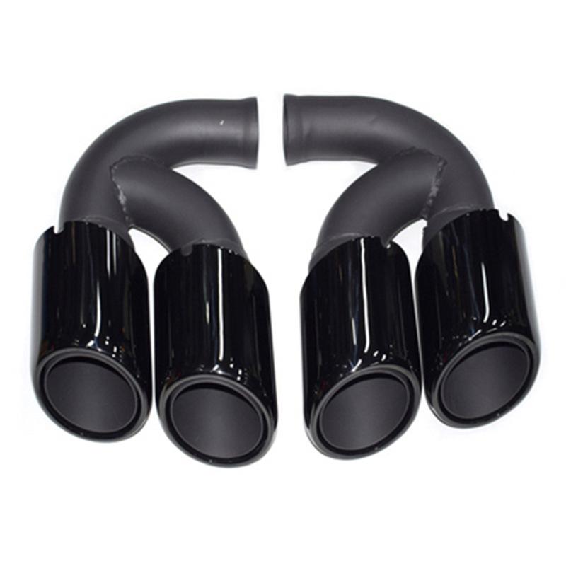 11-23 Porsche Cayenne Улучшенные насадки на глушитель (Quad Exhaust Tips), Трехслойные, Спортивные, Черные
