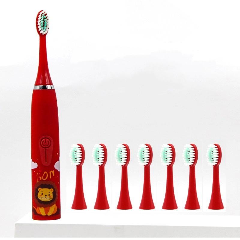 Милая детская электрическая зубная щетка Портативная ультразвуковая перезаряжаемая зубная щетка с мягкой щетиной Мультяшная зубная щетка Водонепроницаемая и умная