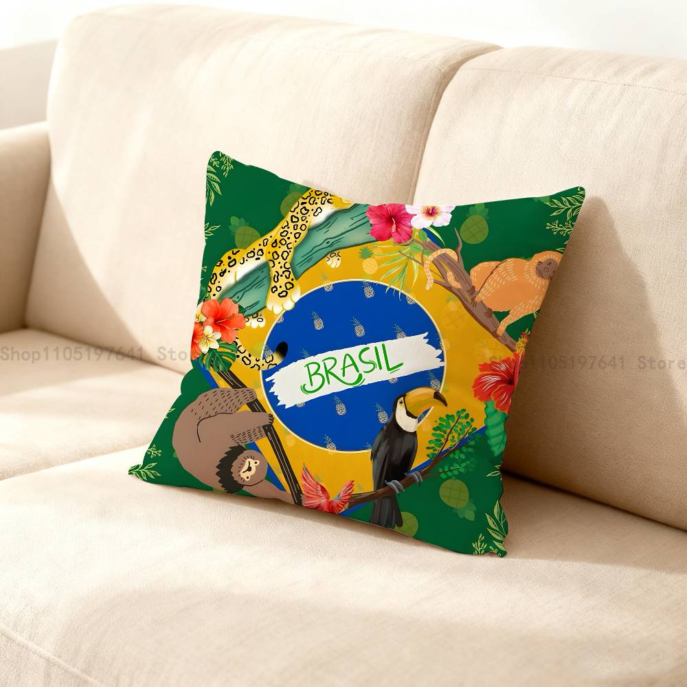 Rio de JaneiroBrazi Anime Celebrity Merchandise AllMatch Printed Pillow Case Sofa Car Office Room Decoration Protector
