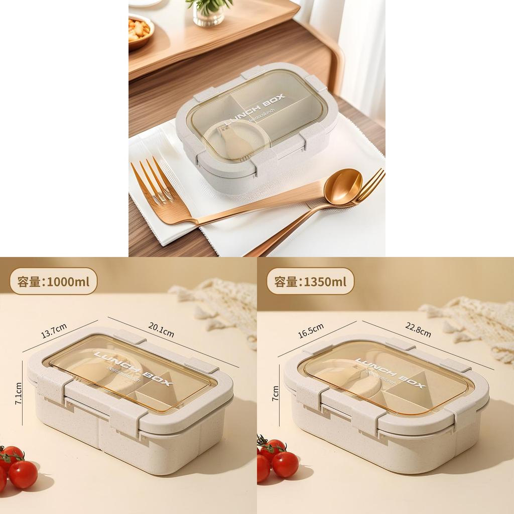 Wheat Straw Food Box With Soup Bowl For Student Lunches And Office Meal Prep