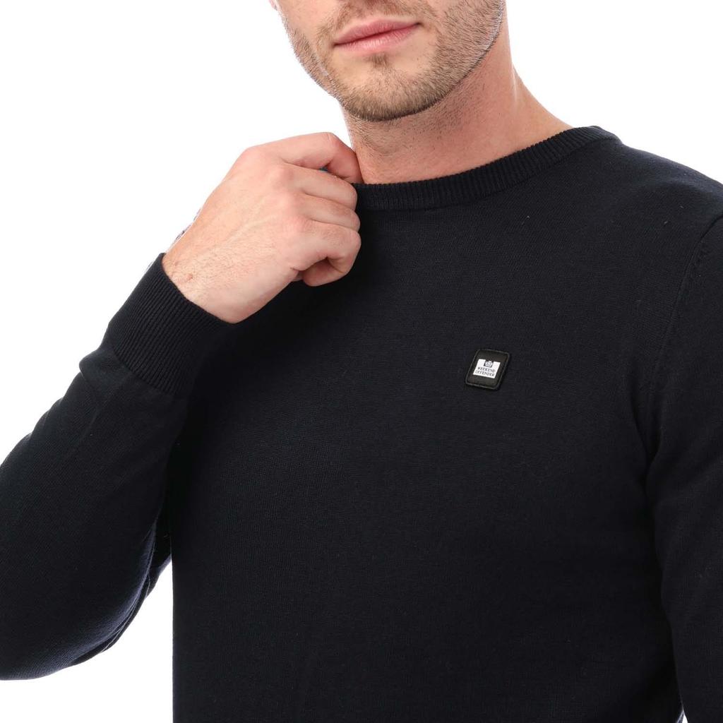 Weekend Offender Mens Argentina Knitted Cotton Crew Neck Sweatshirt